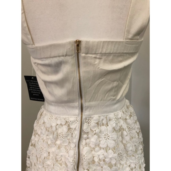 BOSTON PROPER white tiered sleeveless dress - Picture 2 of 6